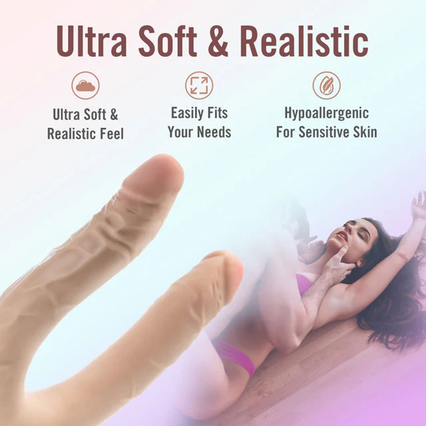 Dr. Skin Plus - 16.5” Posable Double Dong - Beige | 819835029953 | Available at EroticWarehouse.com