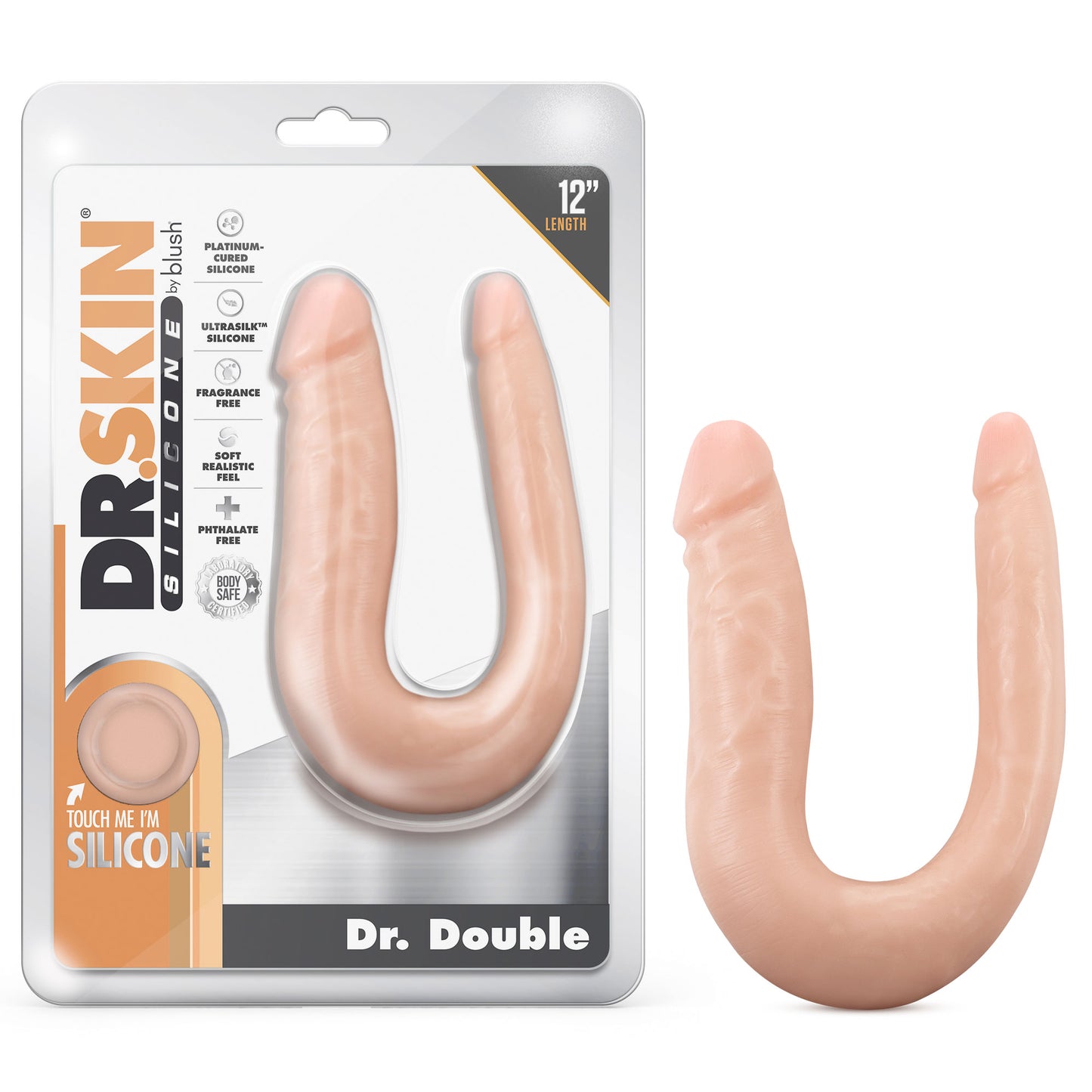 Dr. Skin Silicone - Dr. Double - 12 Inch Double Dong - Vanilla | 819835028574 | Available at EroticWarehouse.com