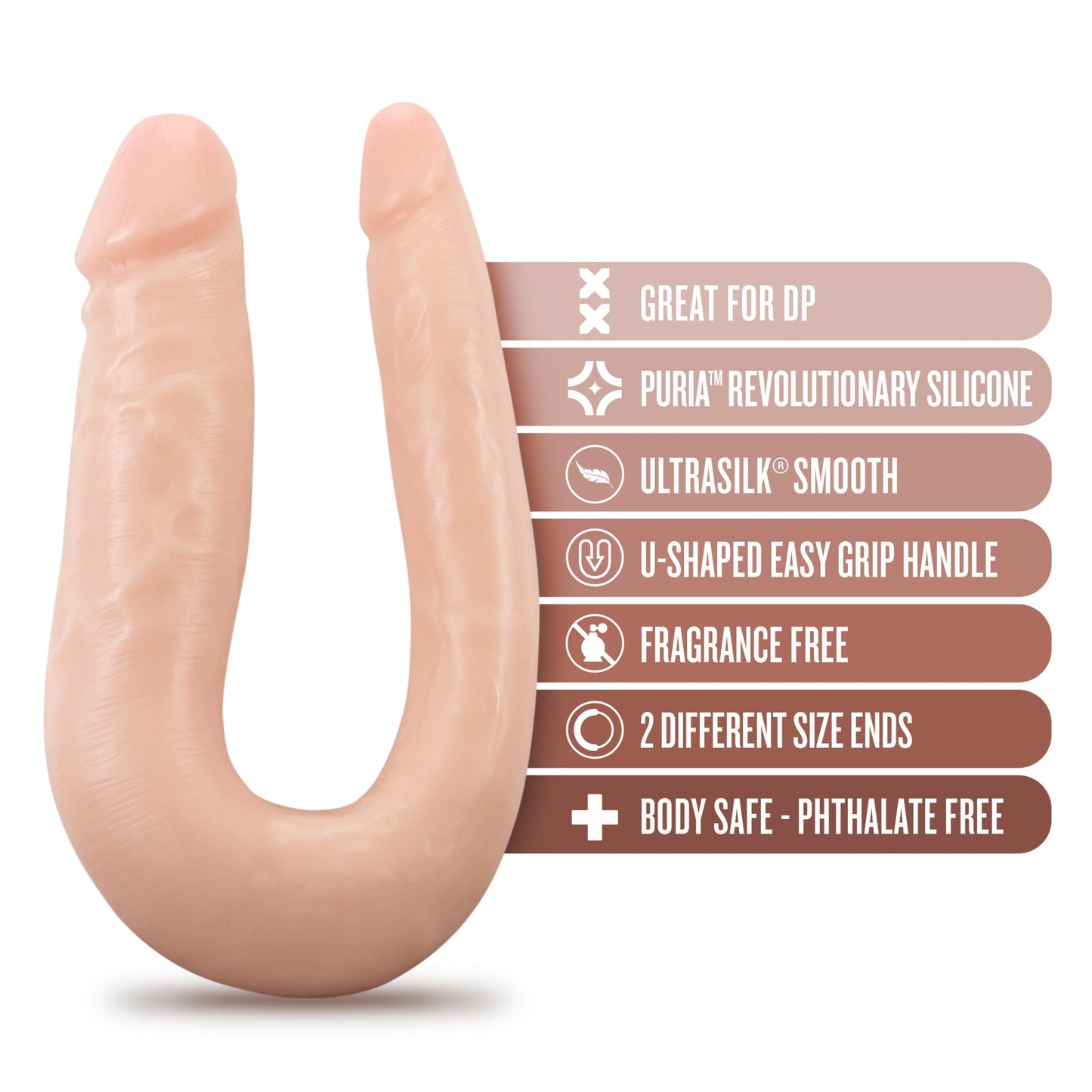 Dr. Skin Silicone - Dr. Double - 12 Inch Double Dong - Vanilla | 819835028574 | Available at EroticWarehouse.com