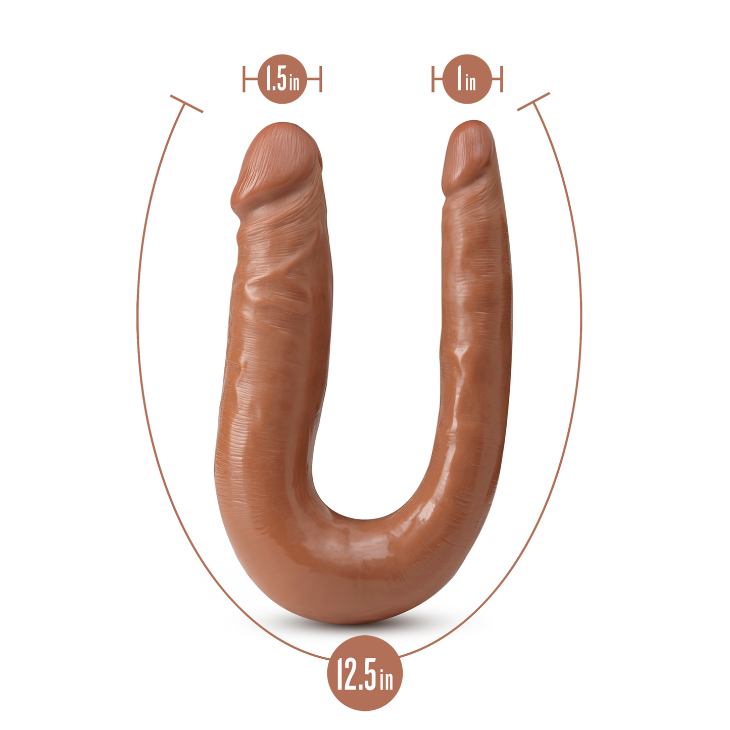 Dr. Skin Mini Double Dong - Mocha | 819835026952 | Available at EroticWarehouse.com