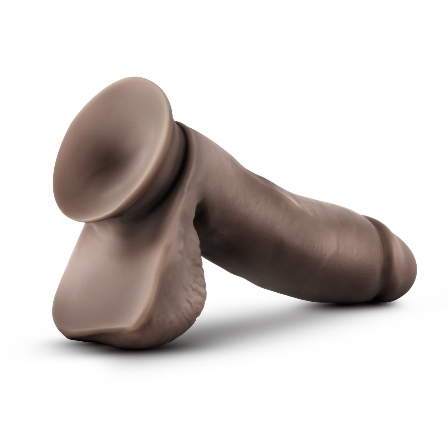 Dr. Skin Glide - 7 Inch Self Lubricating Dildo With Balls - Chocolate | 819835027928 | Available at EroticWarehouse.com