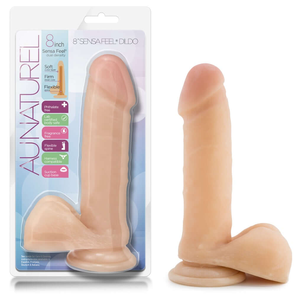 Au Naturel 8 Inch Sensa Feel Dildo - Beige | 702730682210 | Available at EroticWarehouse.com