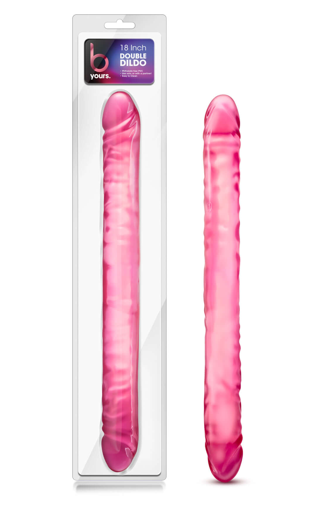 B Yours 18 Inch Double Dildo - Pink | 702730682142 | Available at EroticWarehouse.com