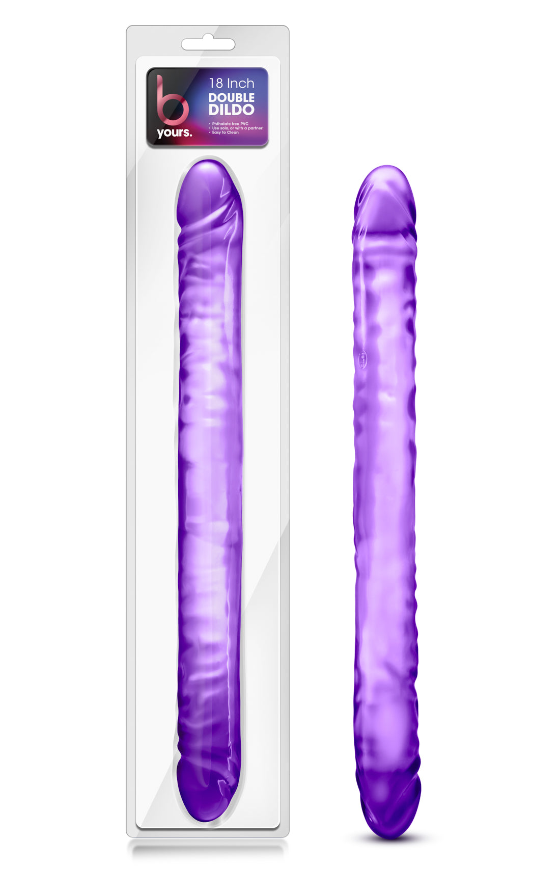 B Yours 18 Inch Double Dildo - Purple | 702730682159 | Available at EroticWarehouse.com