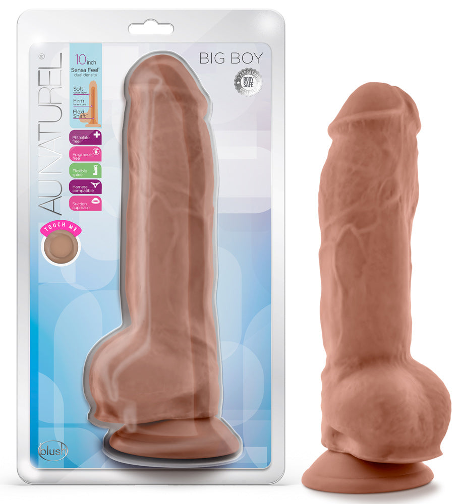 Au Naturel - Big Boy - 10 Inch Dildo - Mocha | 819835027331 | Available at EroticWarehouse.com