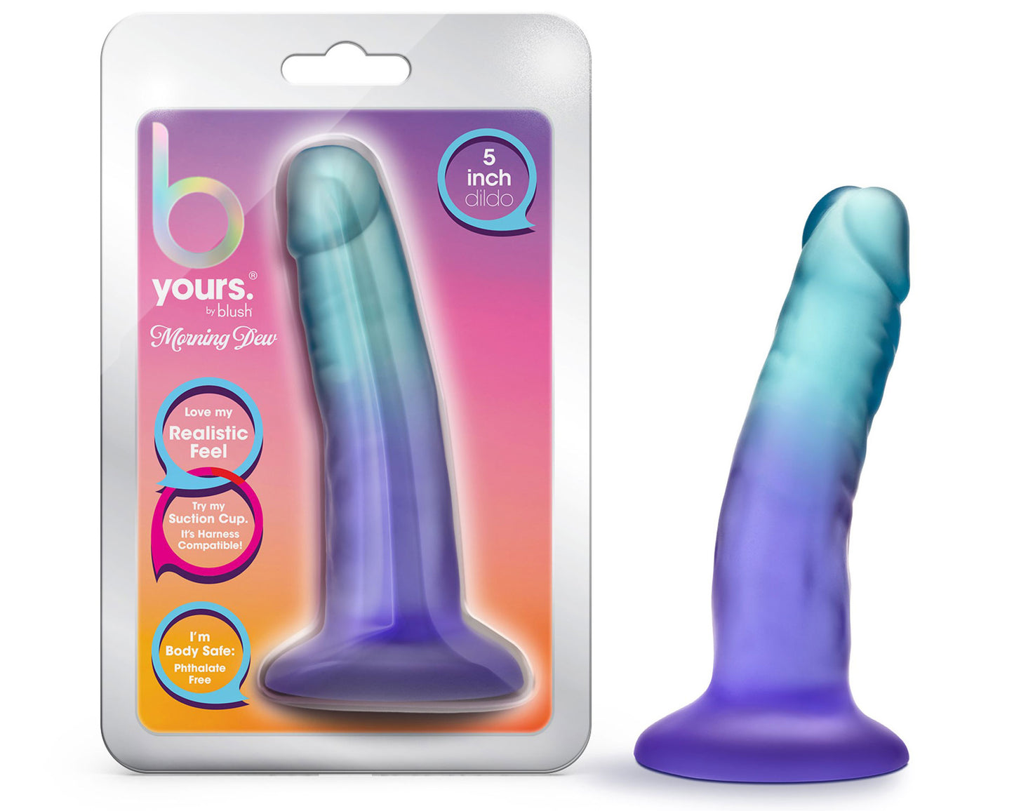B Yours - Morning Dew - 5 Inch Dildo - Sapphire | 819835028642 | Available at EroticWarehouse.com