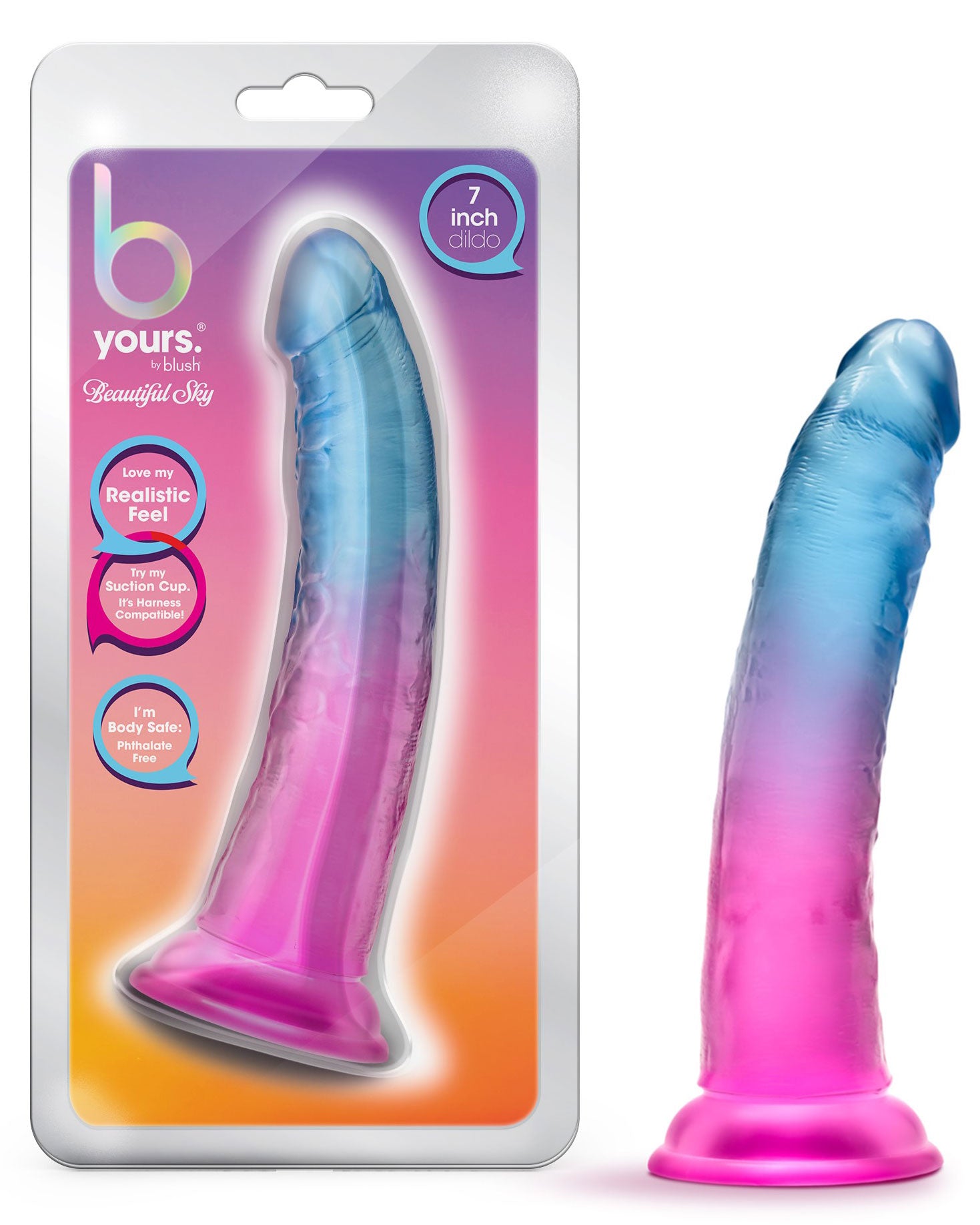 B Yours - Beautiful Sky - 7 Inch Dildo - Sunset | 819835028659 | Available at EroticWarehouse.com
