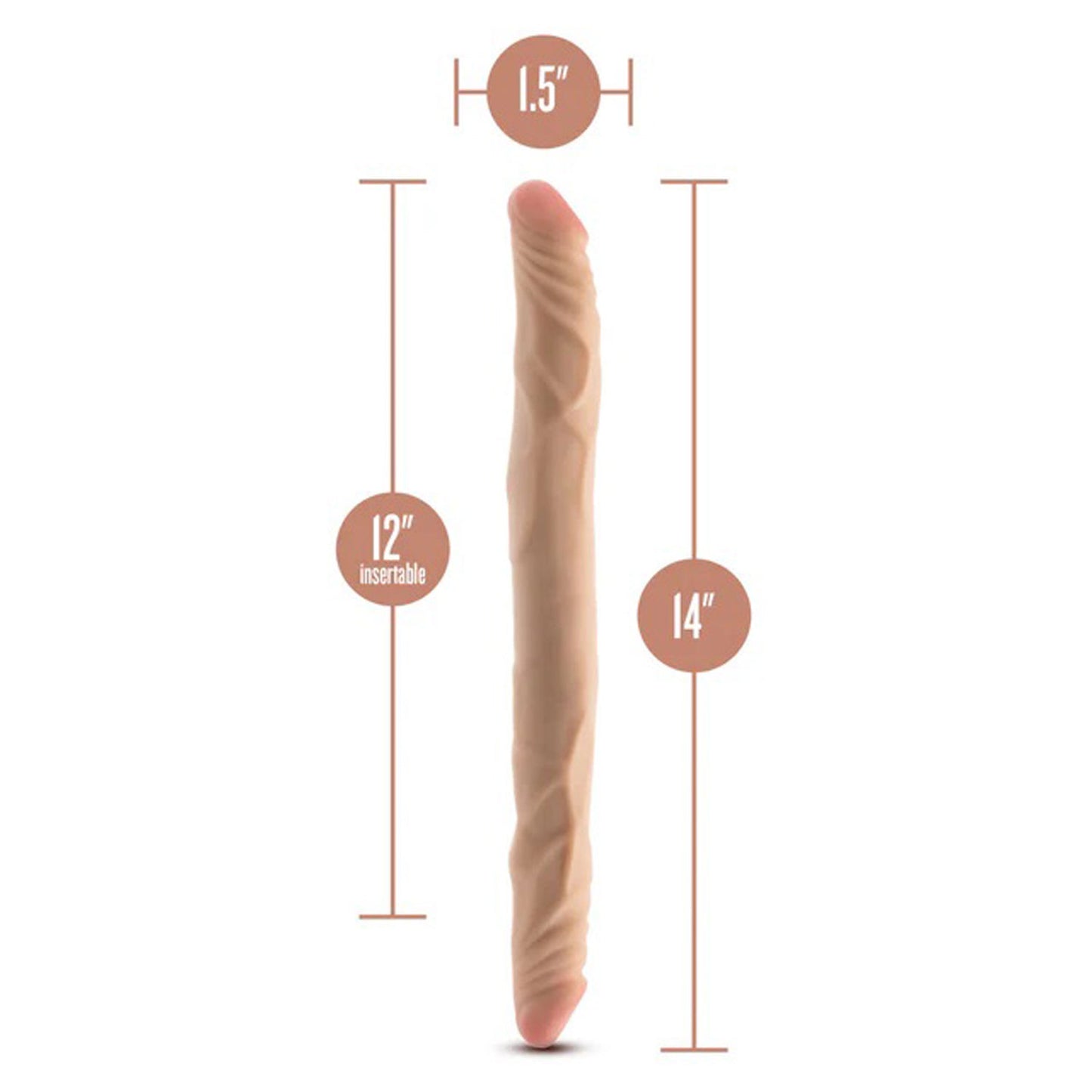 Dr. Skin Plus - 14” Posable Double Dong - Beige | 819835029946 | Available at EroticWarehouse.com