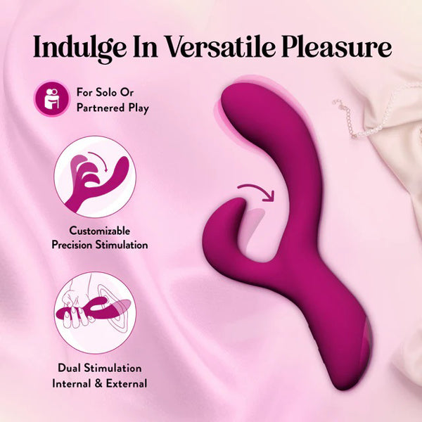 Blush Quinn Rabbit Vibrator Burgundy | 810138370995 | Available at EroticWarehouse.com