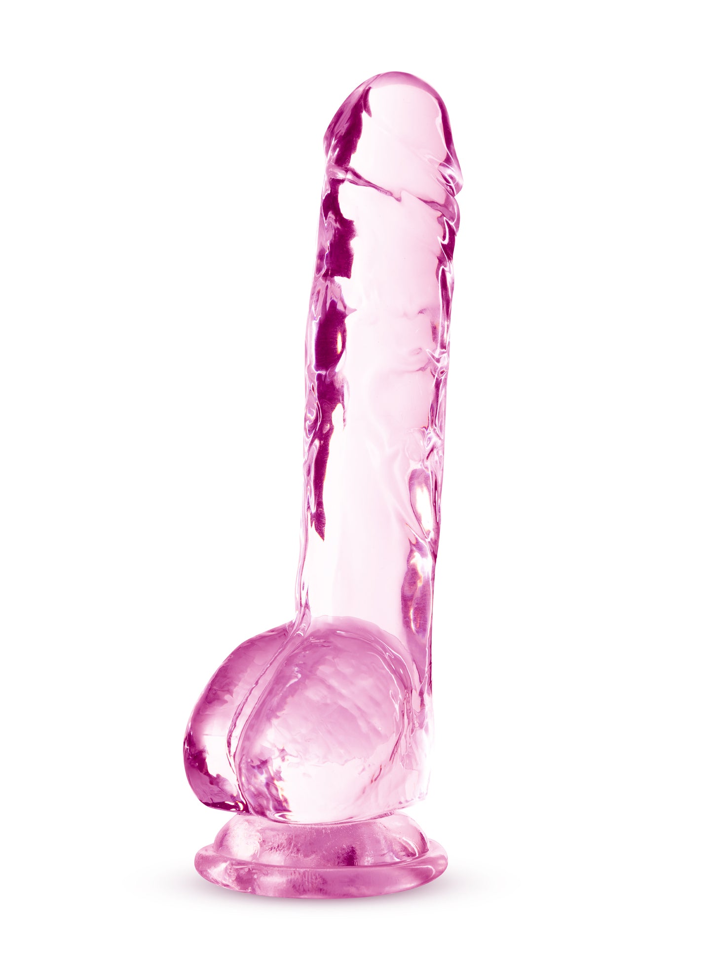 Naturally Yours - 8 Inch Crystalline Dildo - Rose | 819835026822 | Available at EroticWarehouse.com
