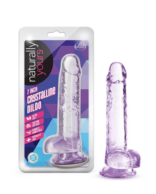 Naturally Yours - 7 Inch Crystalline Dildo - Amethhyst | 819835026860 | Available at EroticWarehouse.com