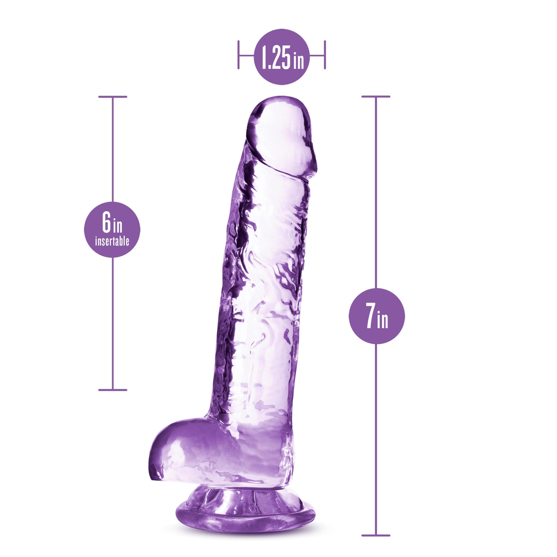 Naturally Yours - 7 Inch Crystalline Dildo - Amethhyst | 819835026860 | Available at EroticWarehouse.com