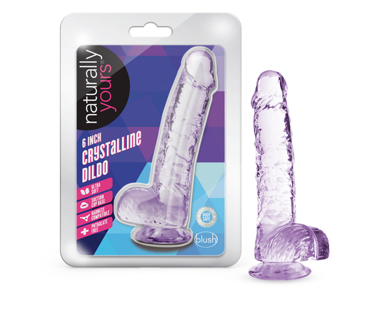 Naturally Yours - 6 Inch Crystalline Dildo - Amethyst | 819835026884 | Available at EroticWarehouse.com
