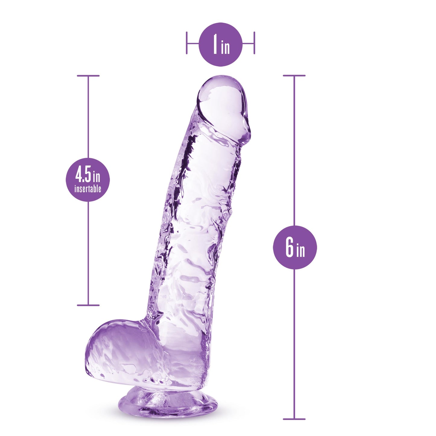 Naturally Yours - 6 Inch Crystalline Dildo - Amethyst | 819835026884 | Available at EroticWarehouse.com
