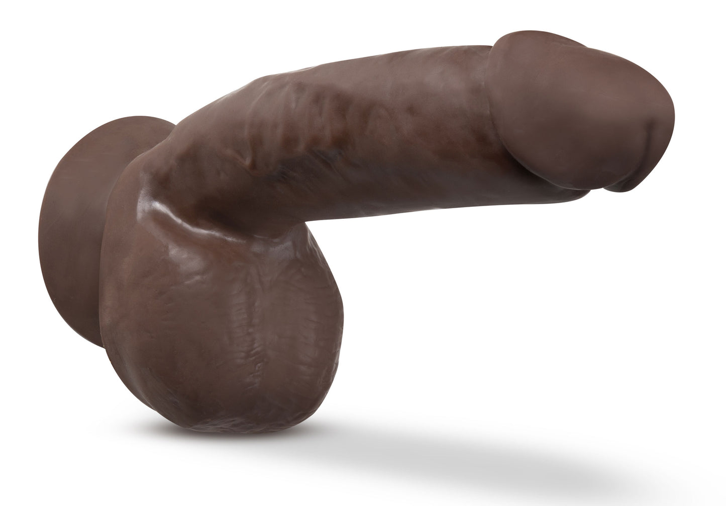Dr. Skin Plus - 8 Inch Thick Poseable Dildo With Squeezable Balls - Chocolate | 819835028475 | Available at EroticWarehouse.com