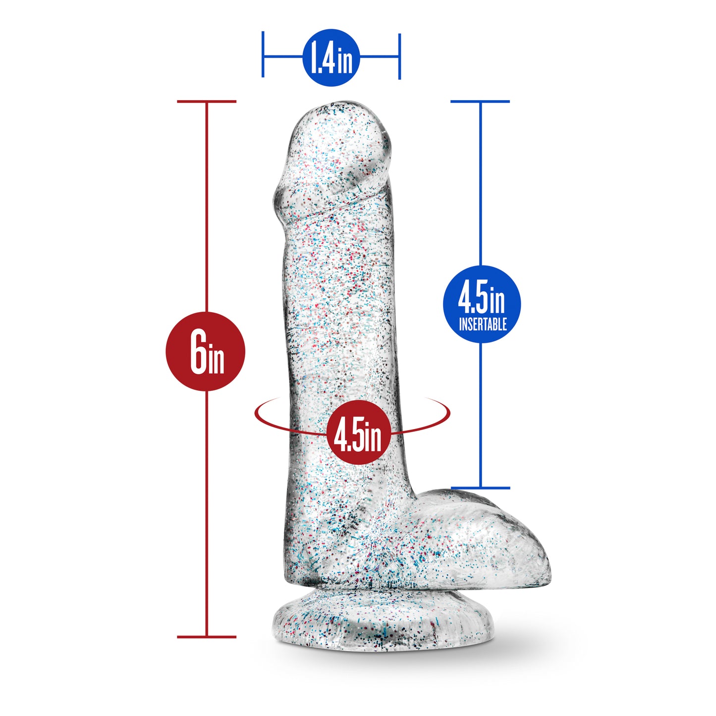 Naturally Yours - 6 Inch Glitter Cock - Sparkling Clear | 819835021360 | Available at EroticWarehouse.com