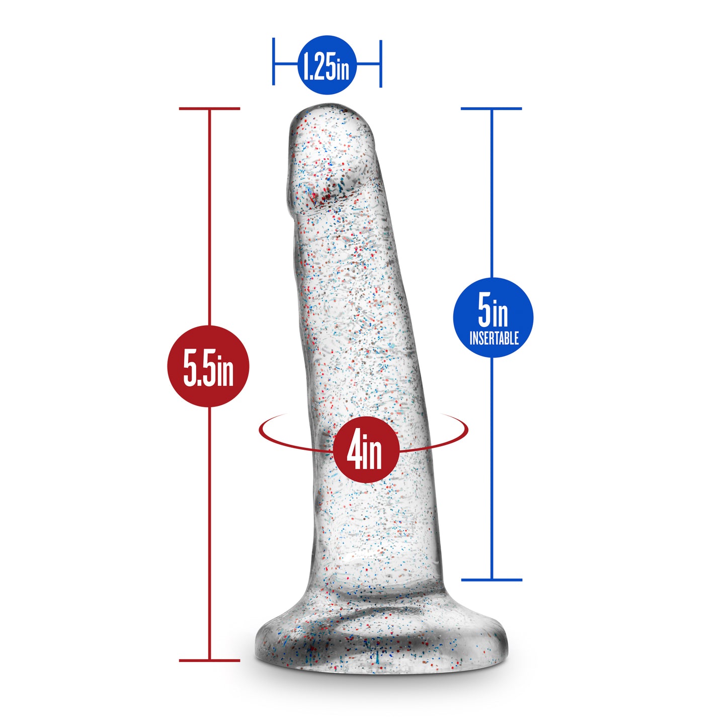 Naturally Yours - 5.5 Inch Glitter Dong - Sparkling Clear | 819835021377 | Available at EroticWarehouse.com