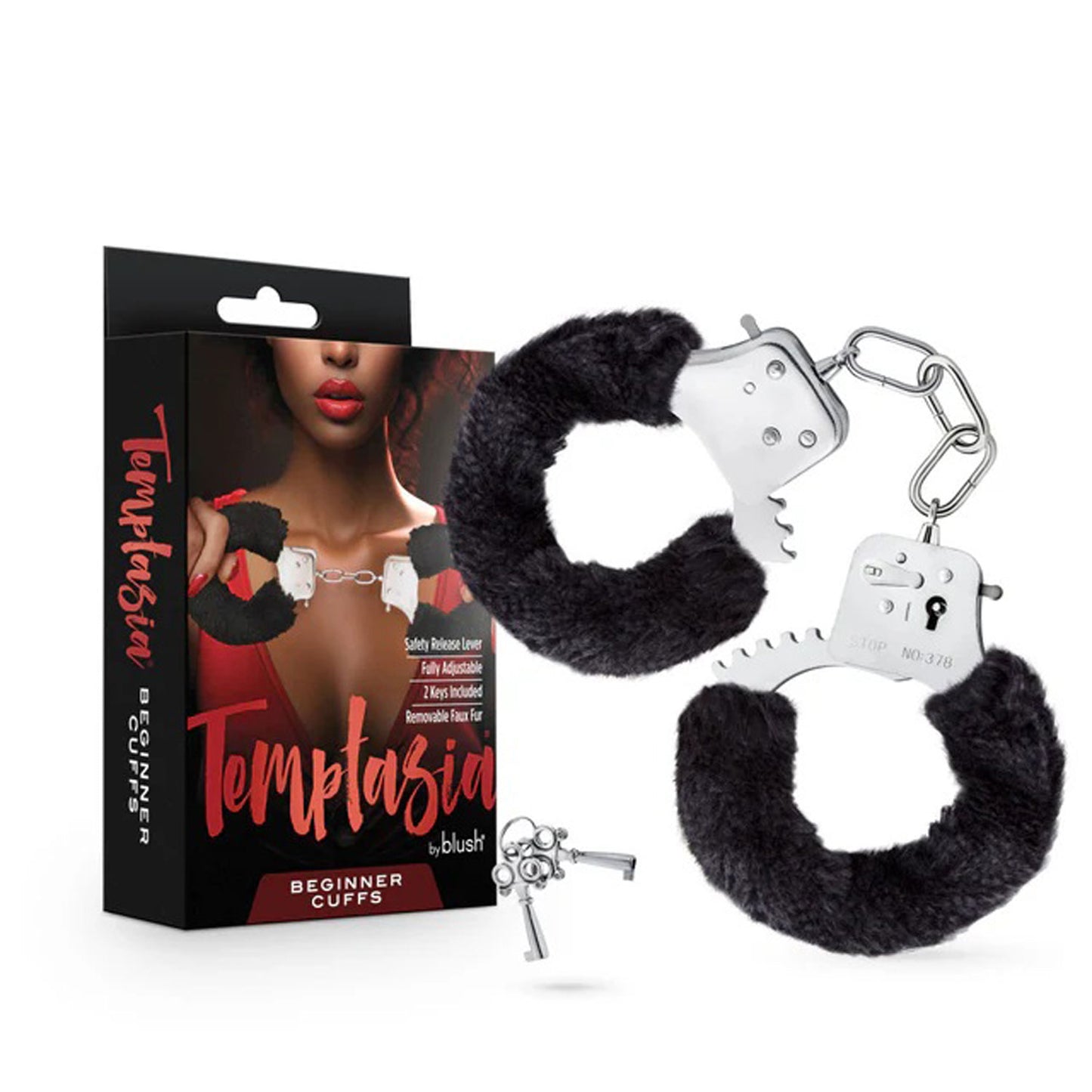 Temptasia Beginner Cuffs Black | 810138370414 | Available at EroticWarehouse.com