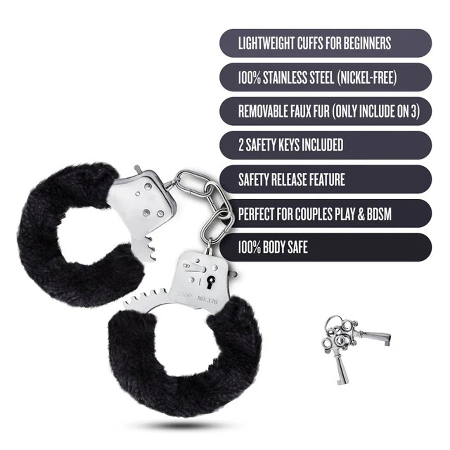 Temptasia Beginner Cuffs Black | 810138370414 | Available at EroticWarehouse.com