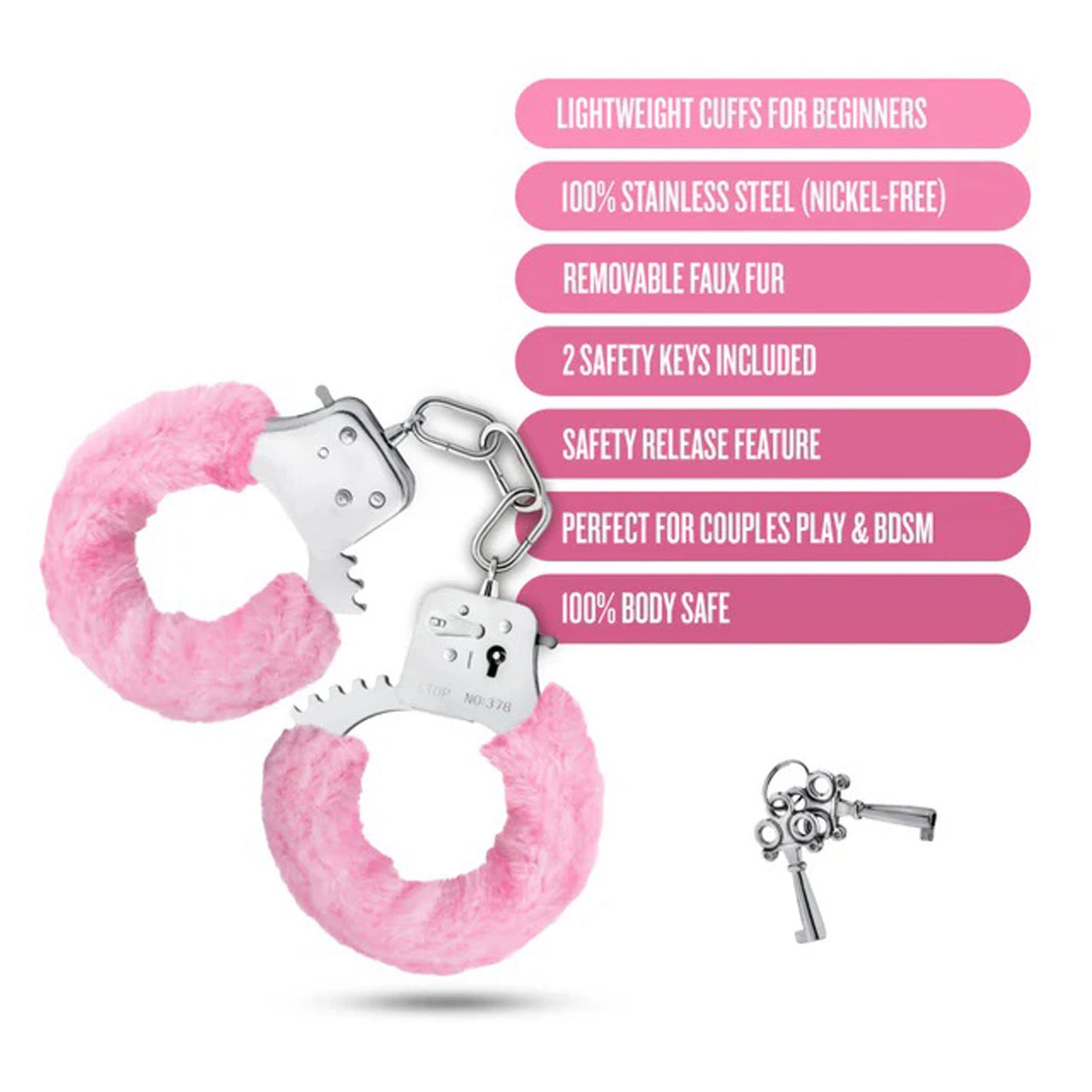 Temptasia Beginner Cuffs Pink | 810138370407 | Available at EroticWarehouse.com