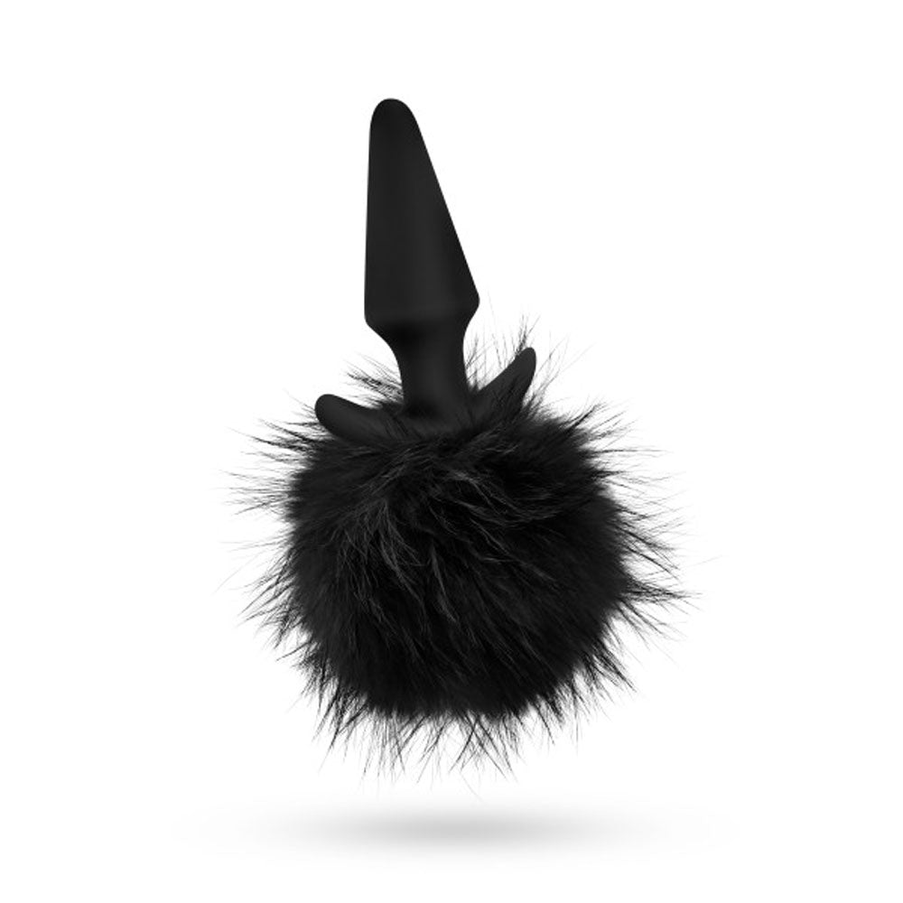 Anal Adventures - Platinum - Rabbit Tail Plug - Black | 819835025184 | Available at EroticWarehouse.com