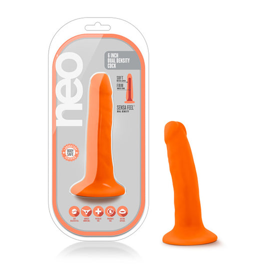 Neo - 5.5 Inch Dual Density Cock - Neon Orange | 819835021490 | Available at EroticWarehouse.com