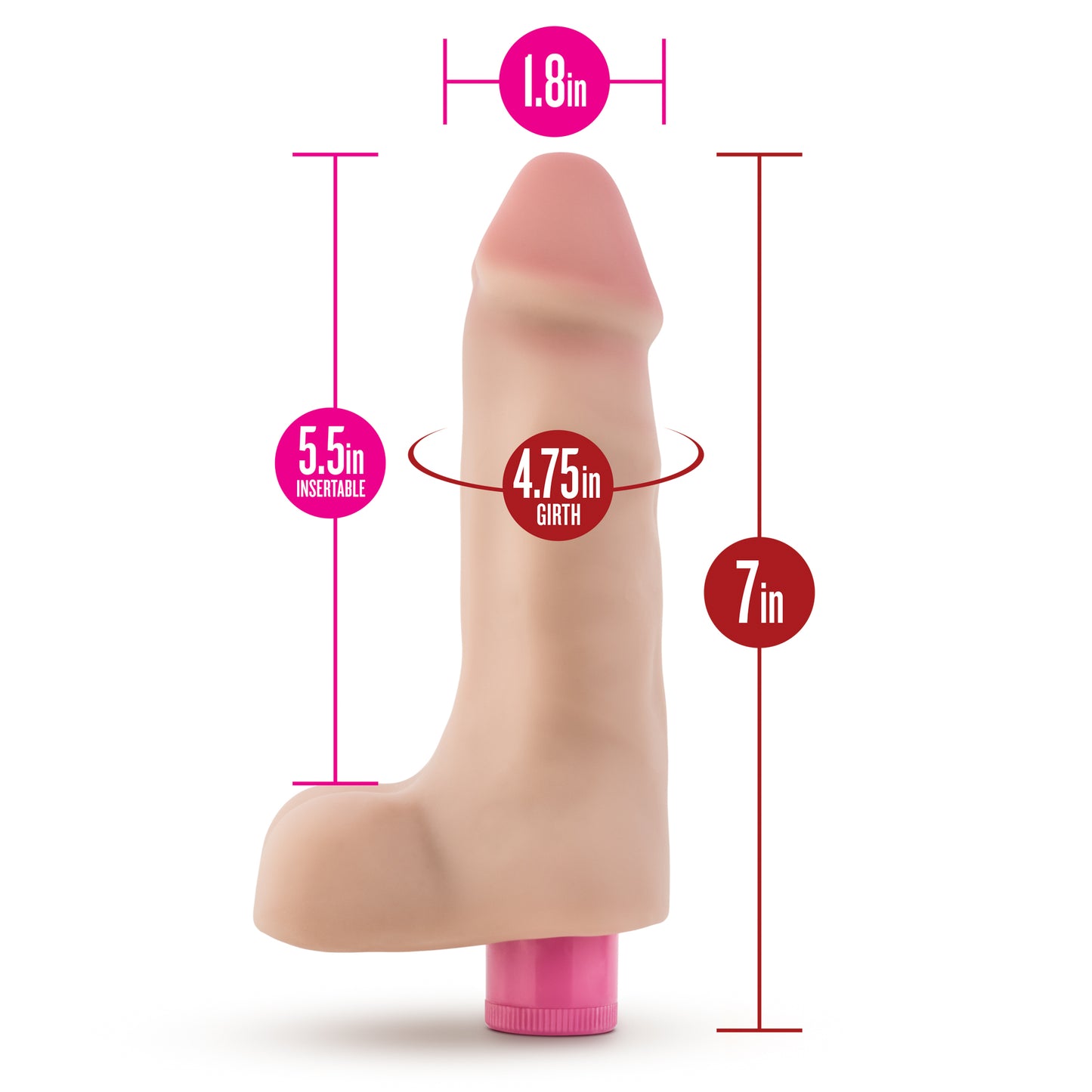 X5 Plus - 7 Inch Vibrating Cock - Beige | 735380607036 | Available at EroticWarehouse.com