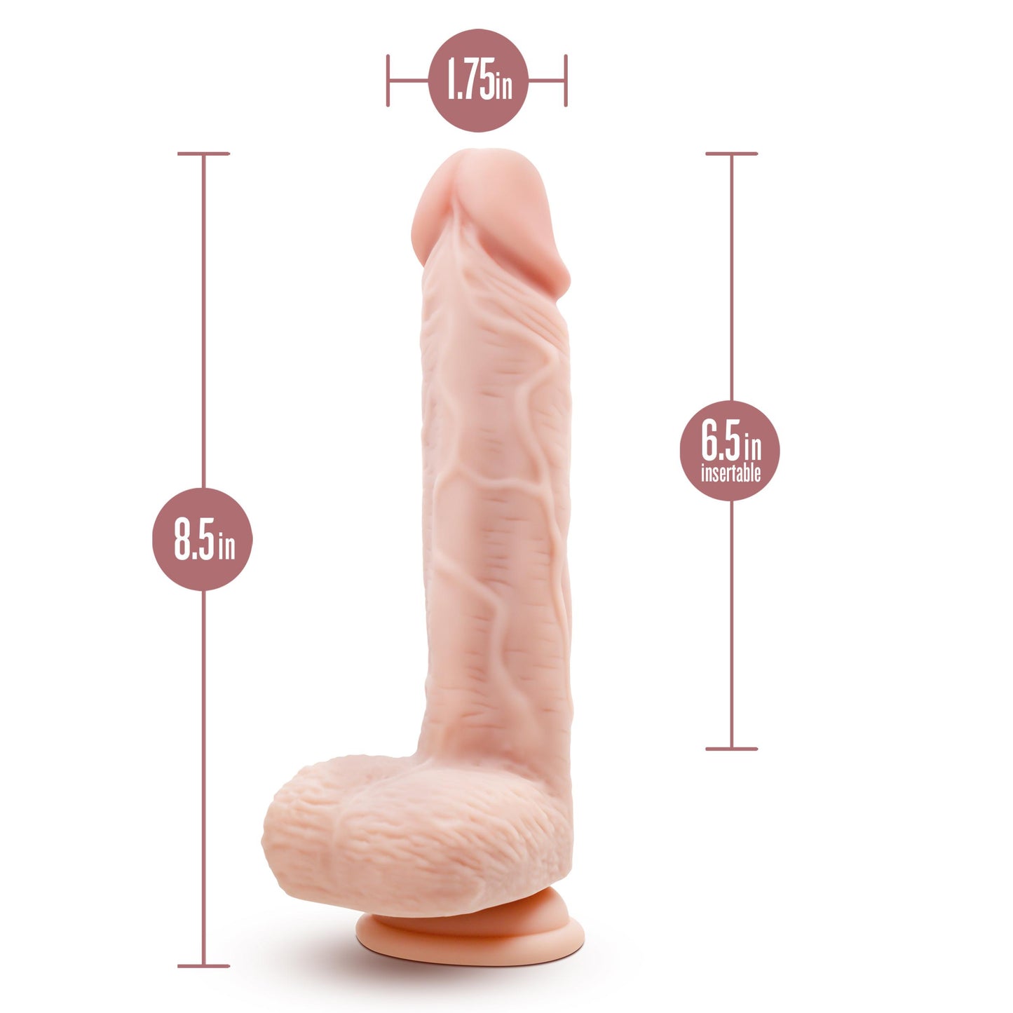 Dr. Skin Silicone - Dr. Ethan - 8.5 Inch Gyrating Dildo - Beige | 819835029595 | Available at EroticWarehouse.com