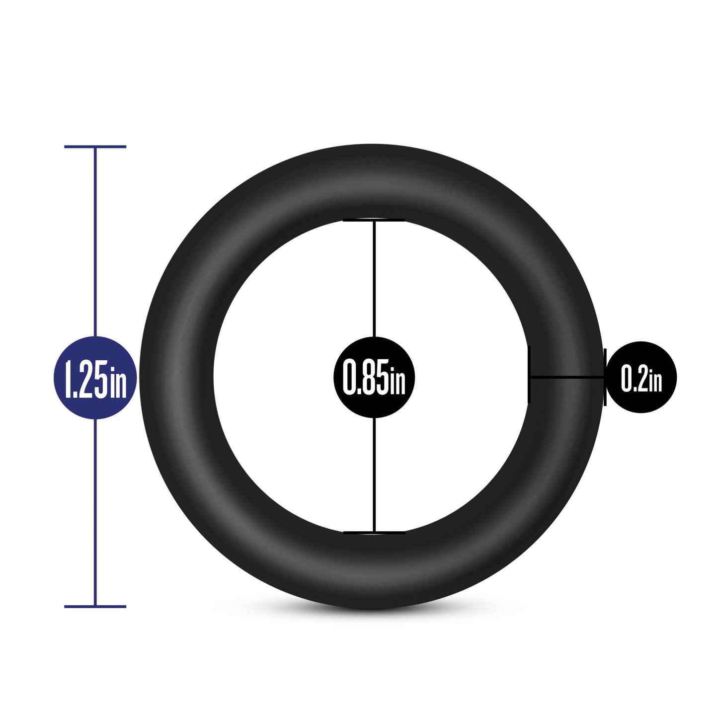 Performance - Vs2 Pure Premium Silicone Cockrings - Small - Black | 853858007369 | Available at EroticWarehouse.com