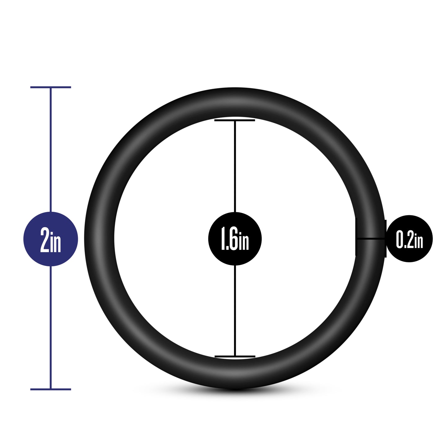 Performance - Vs3 Pure Premium Silicone Cockrings - Large - Black | 853858007581 | Available at EroticWarehouse.com