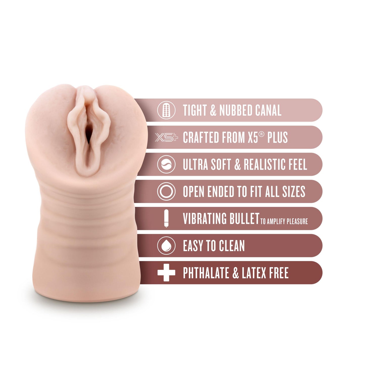 Enlust - Destini AI Vibrating Pussy Style Stroker - Beige | 810138370063 | Available at EroticWarehouse.com