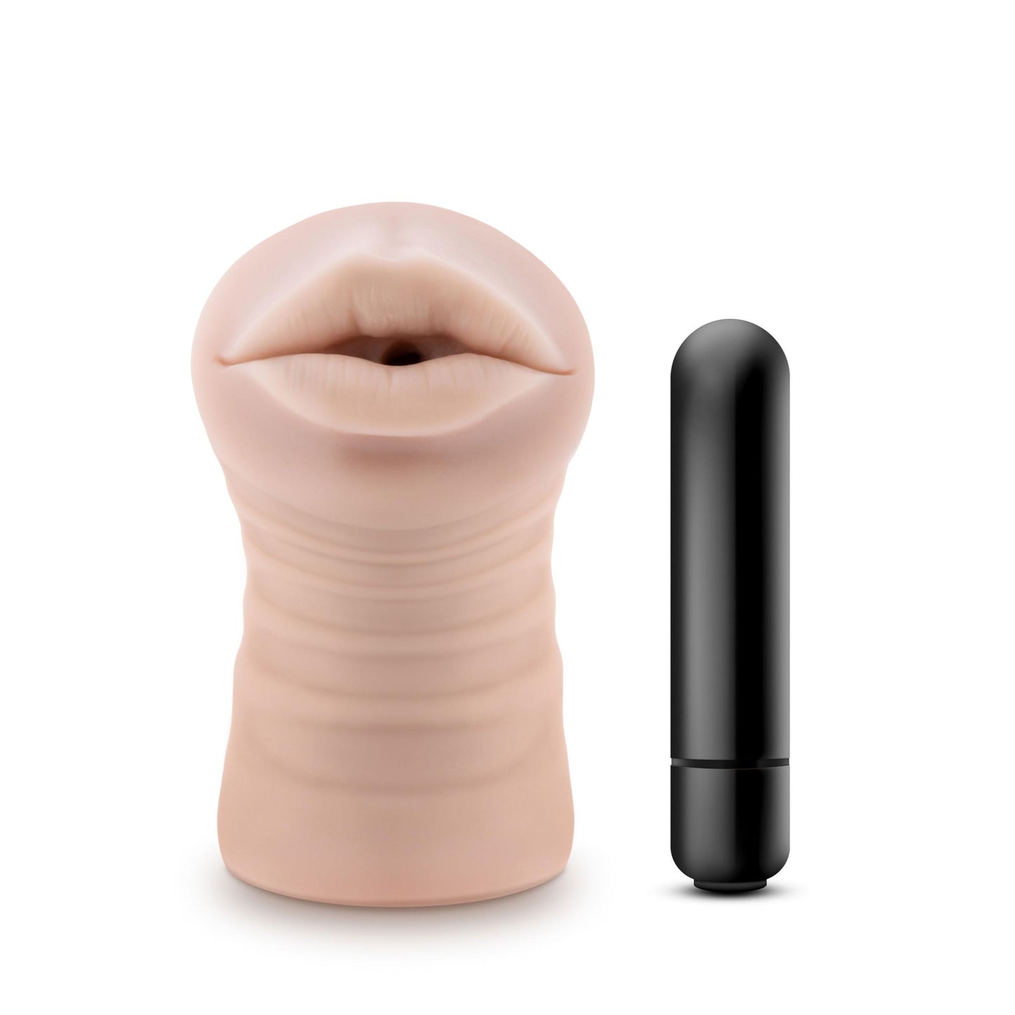 Enlust - Nicole - Vibrating Mouth Style Stroker - Beige | 810138370049 | Available at EroticWarehouse.com