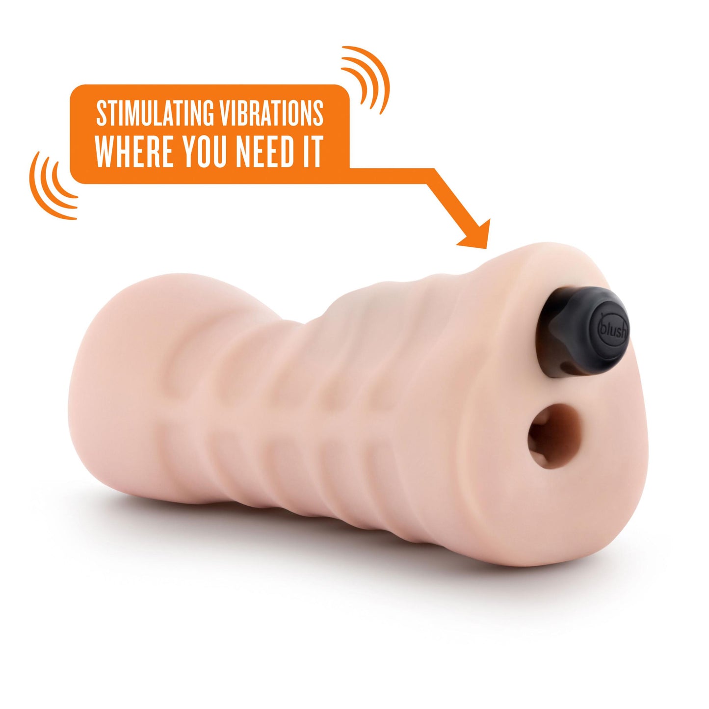 Enlust - Nicole - Vibrating Mouth Style Stroker - Beige | 810138370049 | Available at EroticWarehouse.com