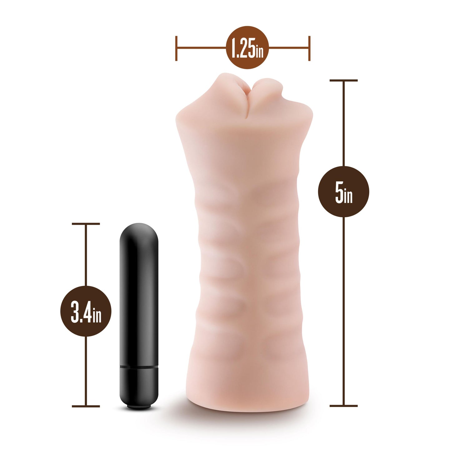 Enlust - Nicole - Vibrating Mouth Style Stroker - Beige | 810138370049 | Available at EroticWarehouse.com