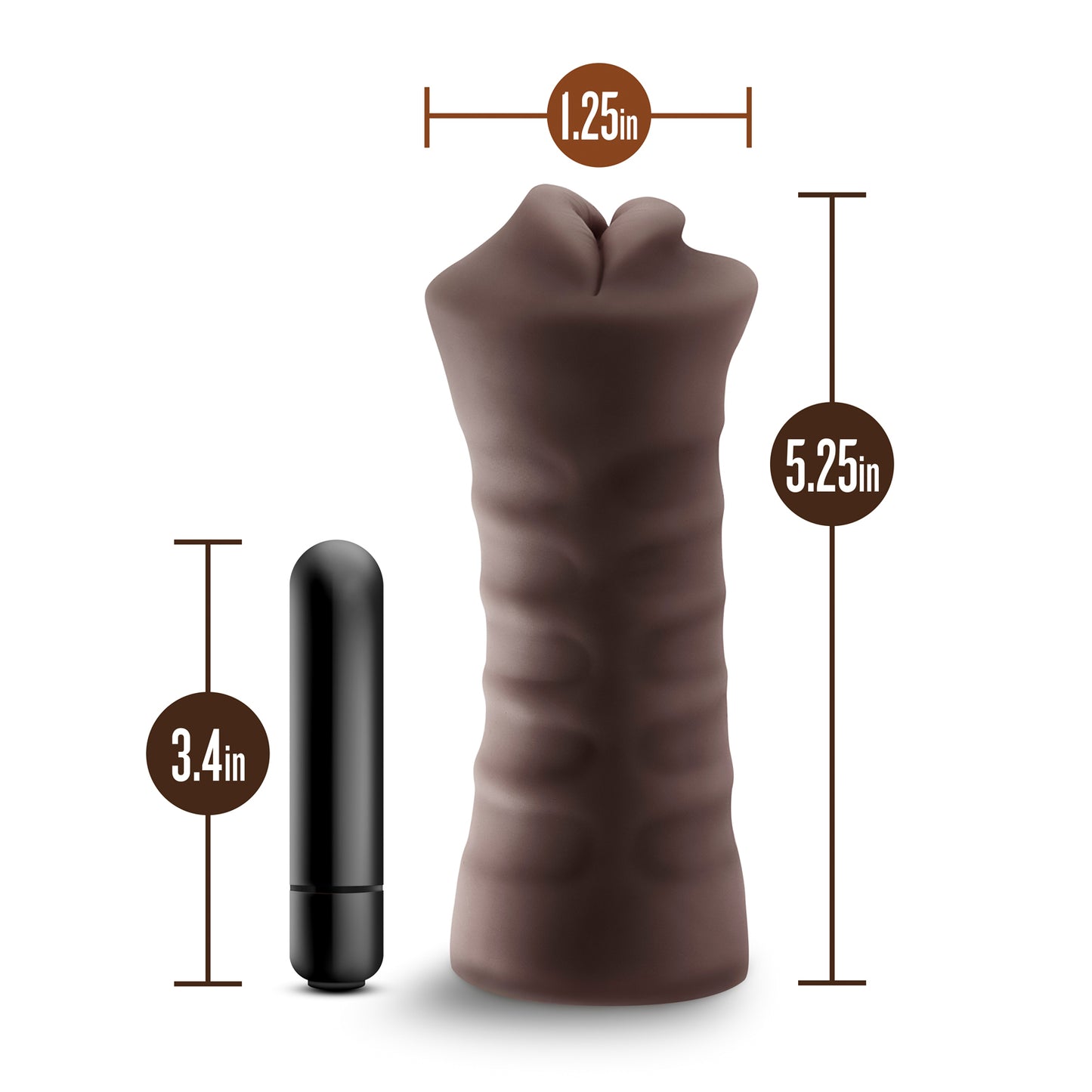 Enlust - Krystal AI Vibrating Mouth Style Stroker - Brown | 810138370070 | Available at EroticWarehouse.com