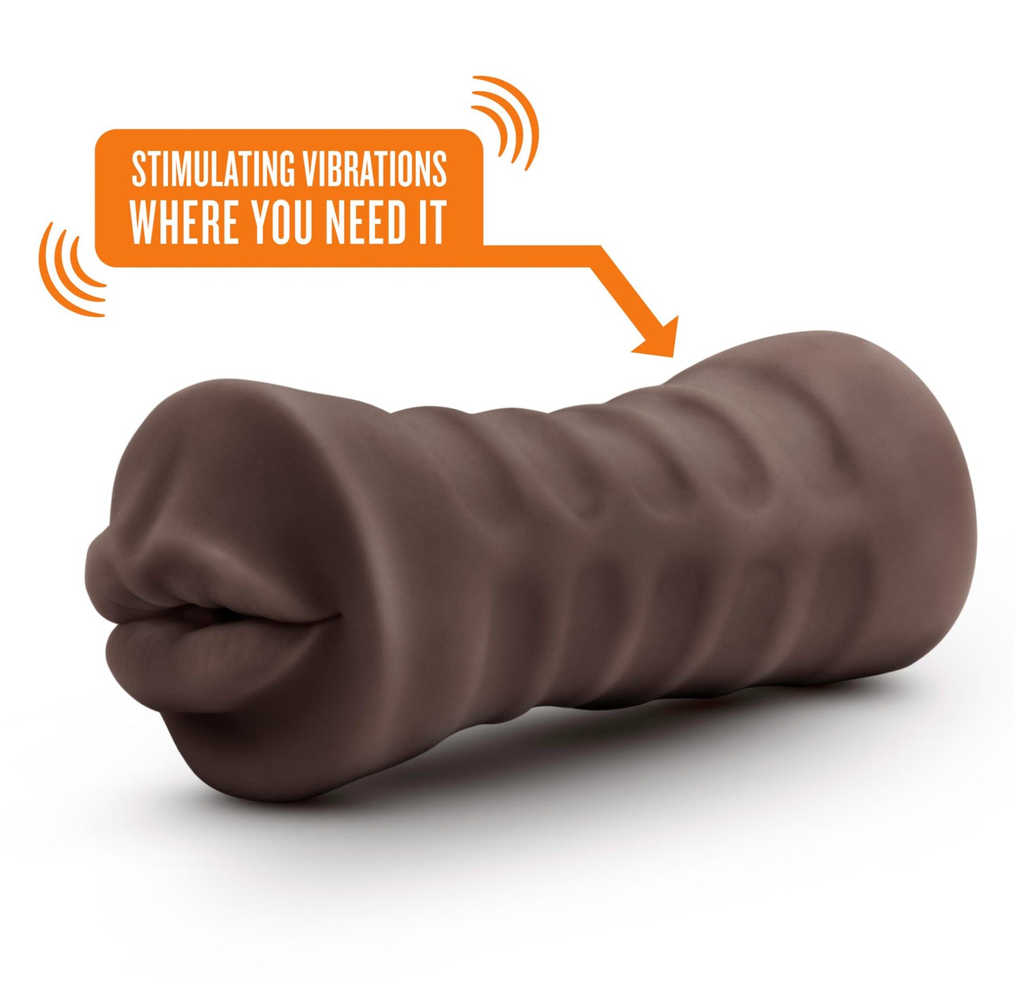 Enlust - Krystal AI Vibrating Mouth Style Stroker - Brown | 810138370070 | Available at EroticWarehouse.com