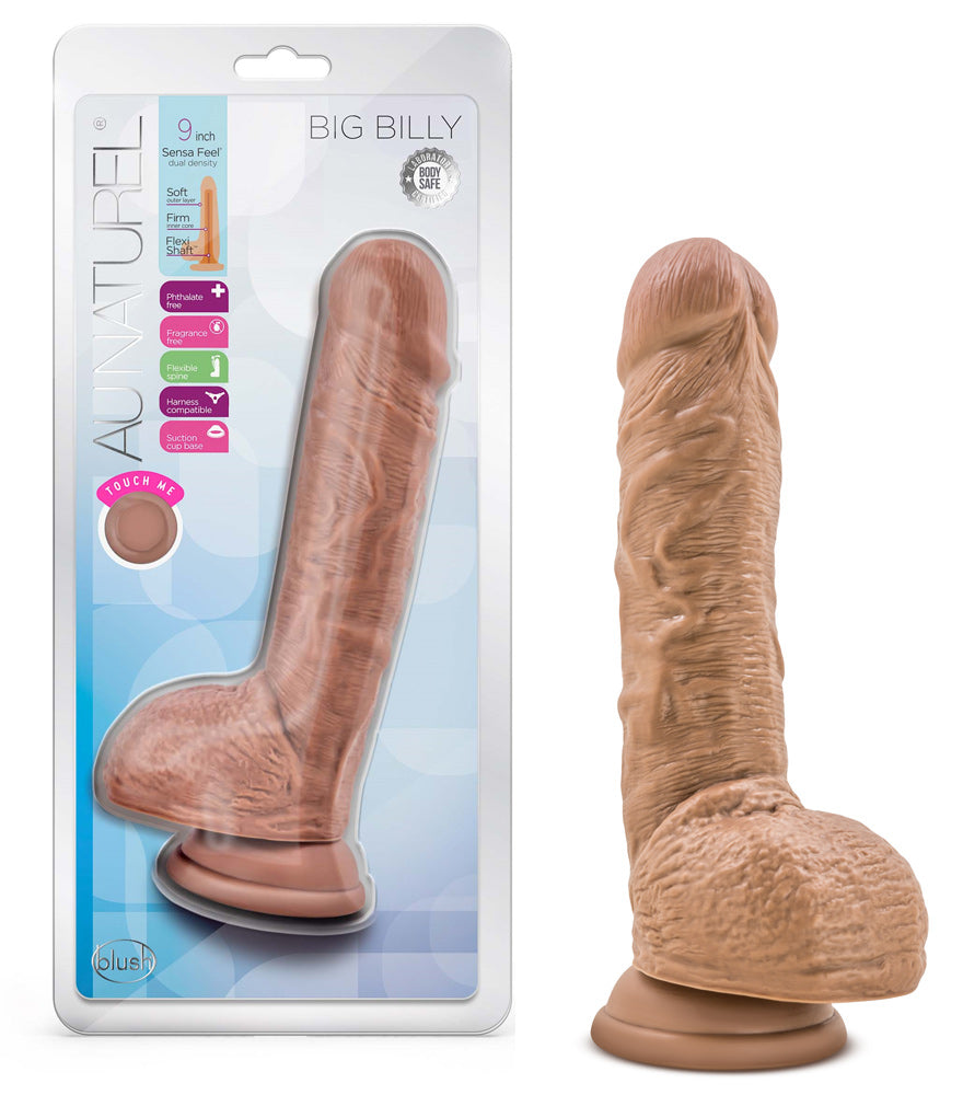 Au Naturel - Big Billy - 9 Inch Dildo - Mocha | 819835027300 | Available at EroticWarehouse.com