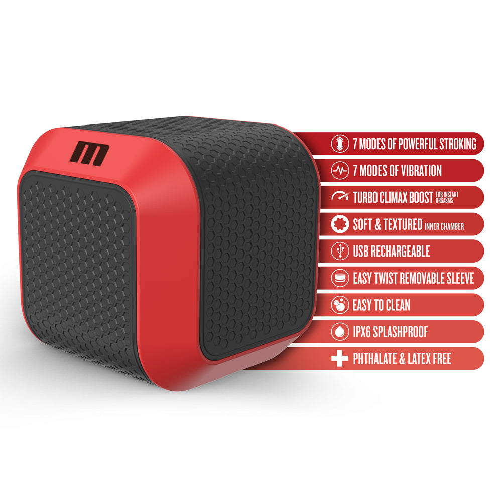 M for Men - Slambox Stroker - Red | 810138370285 | Available at EroticWarehouse.com