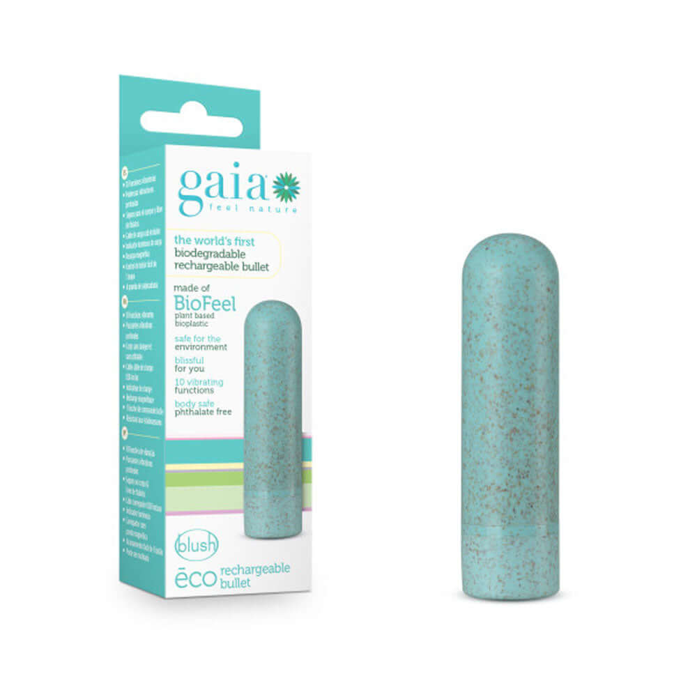 Gaia – Eco Rechargeable Bullet - Aqua | 819835026327 | Available at EroticWarehouse.com