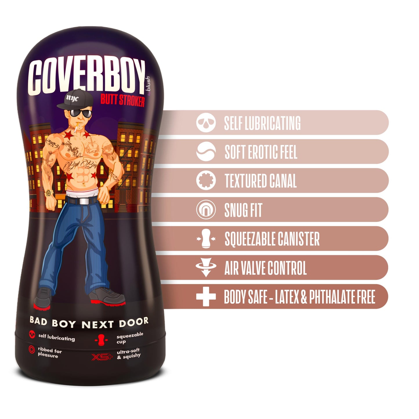 Coverboy - Bad Boy Next Door - Self Lubricating Stroker | 819835029175 | Available at EroticWarehouse.com