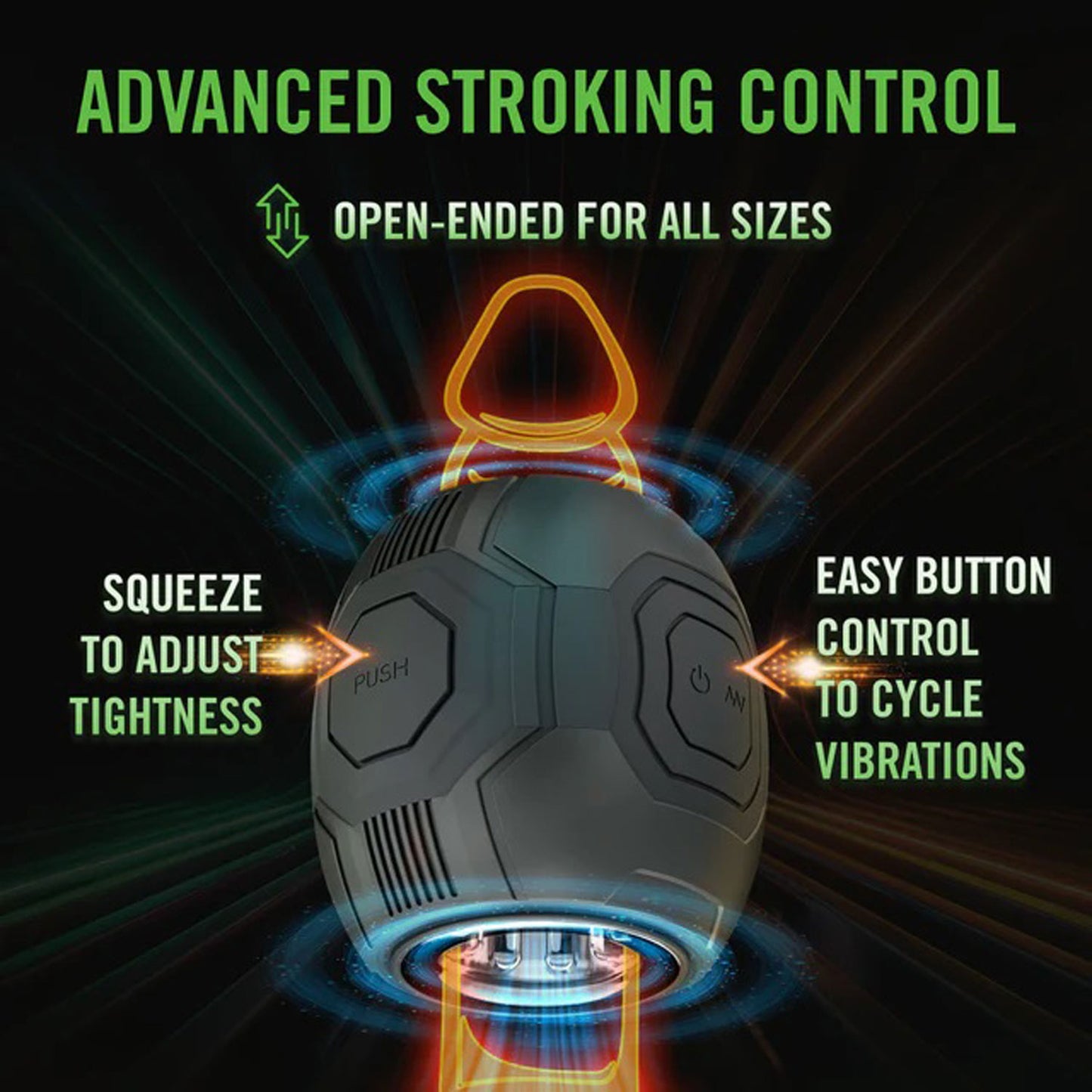M for Men - Dome X - Vibrating Masturbator - Black | 810138370339 | Available at EroticWarehouse.com