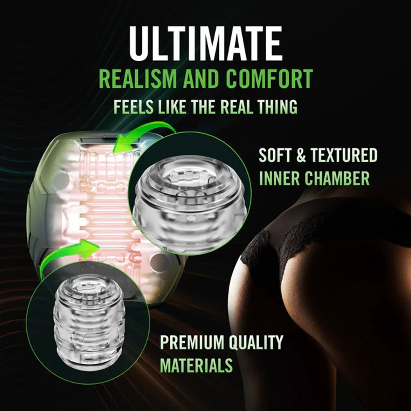 M for Men - Dome X - Vibrating Masturbator - Black | 810138370339 | Available at EroticWarehouse.com