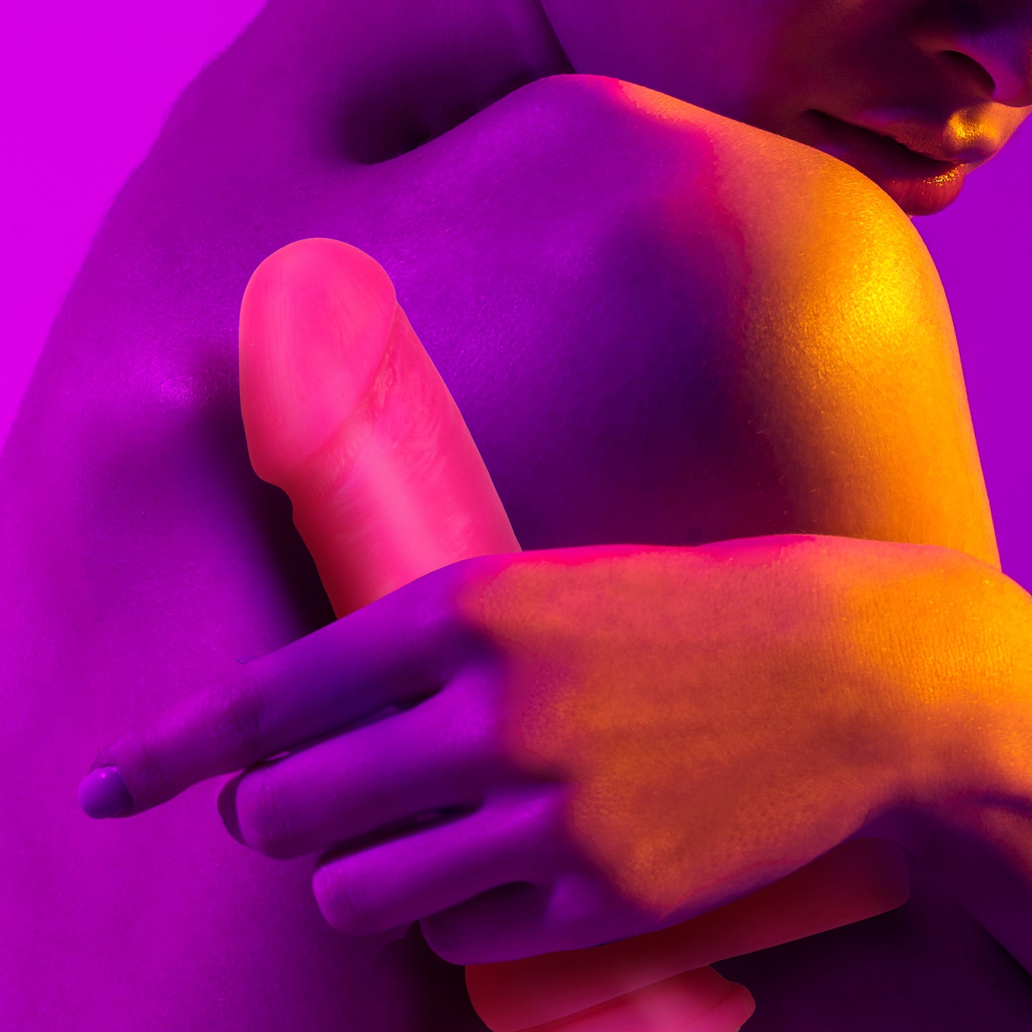 Neo Elite - 8 Inch Silicone Dual Density Cock With Balls - Neon Pink | 819835024729 | Available at EroticWarehouse.com