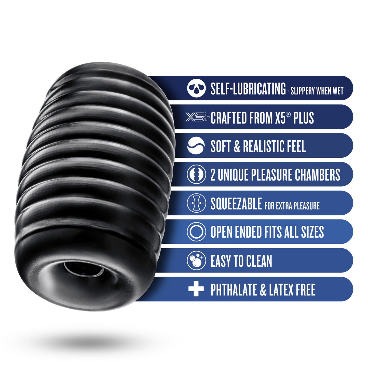 Rize - Grasp - Self-Lubricating Stroker - Black | 819835029878 | Available at EroticWarehouse.com