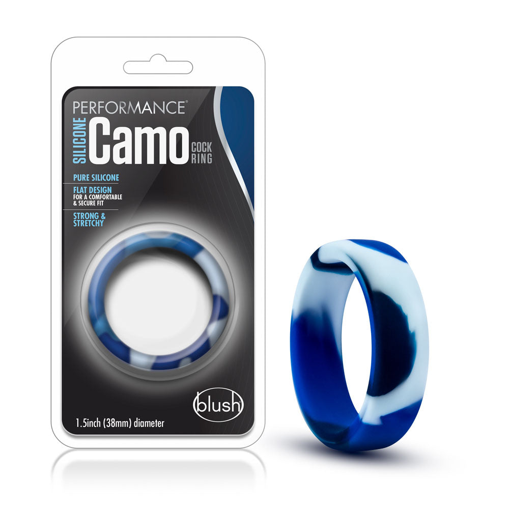 Performance - Silicone Camo Cock Ring - Blue Camoflauge | 853858007765 | Available at EroticWarehouse.com