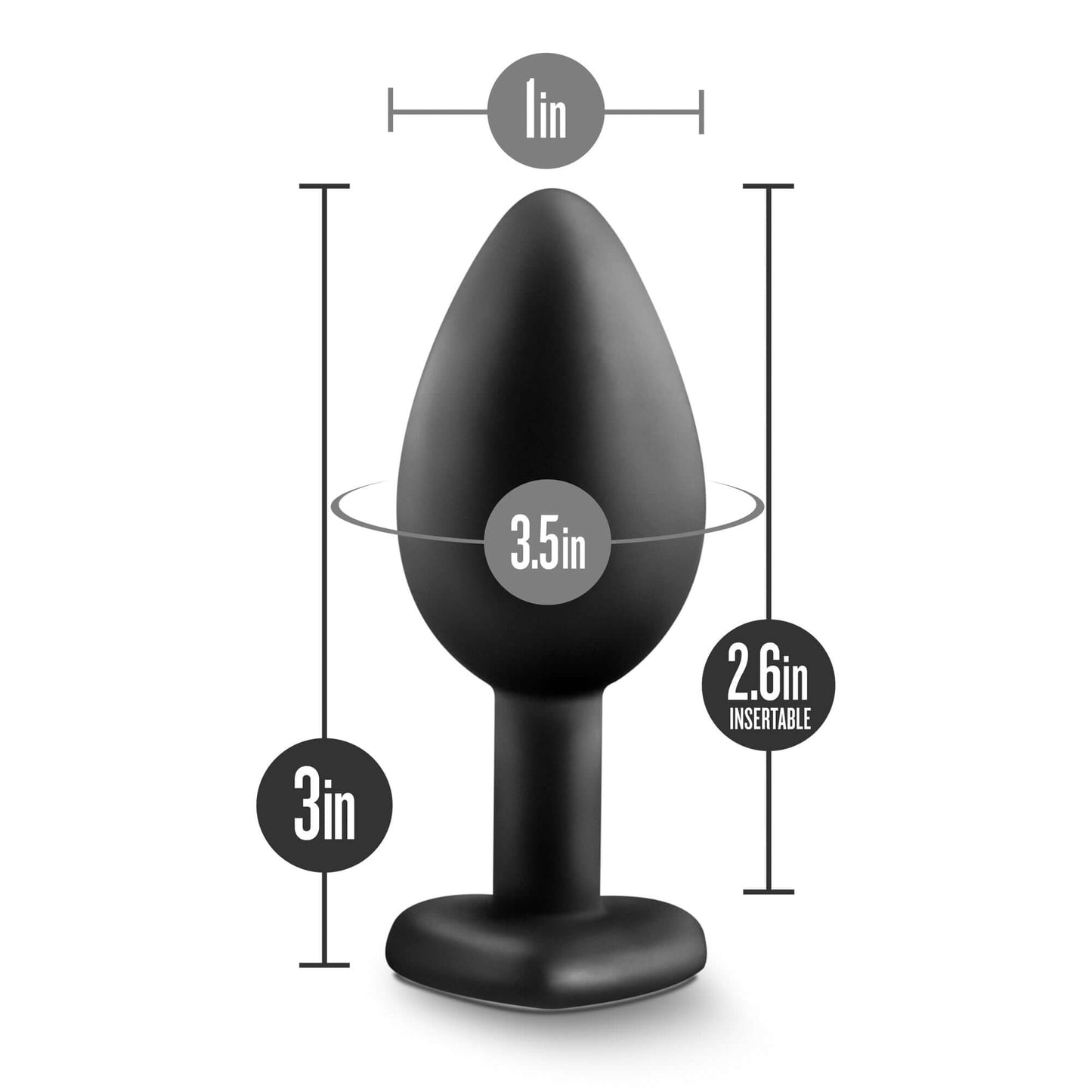 Temptasia - Bling Plug - Small - Black | 819835020745 | Available at EroticWarehouse.com
