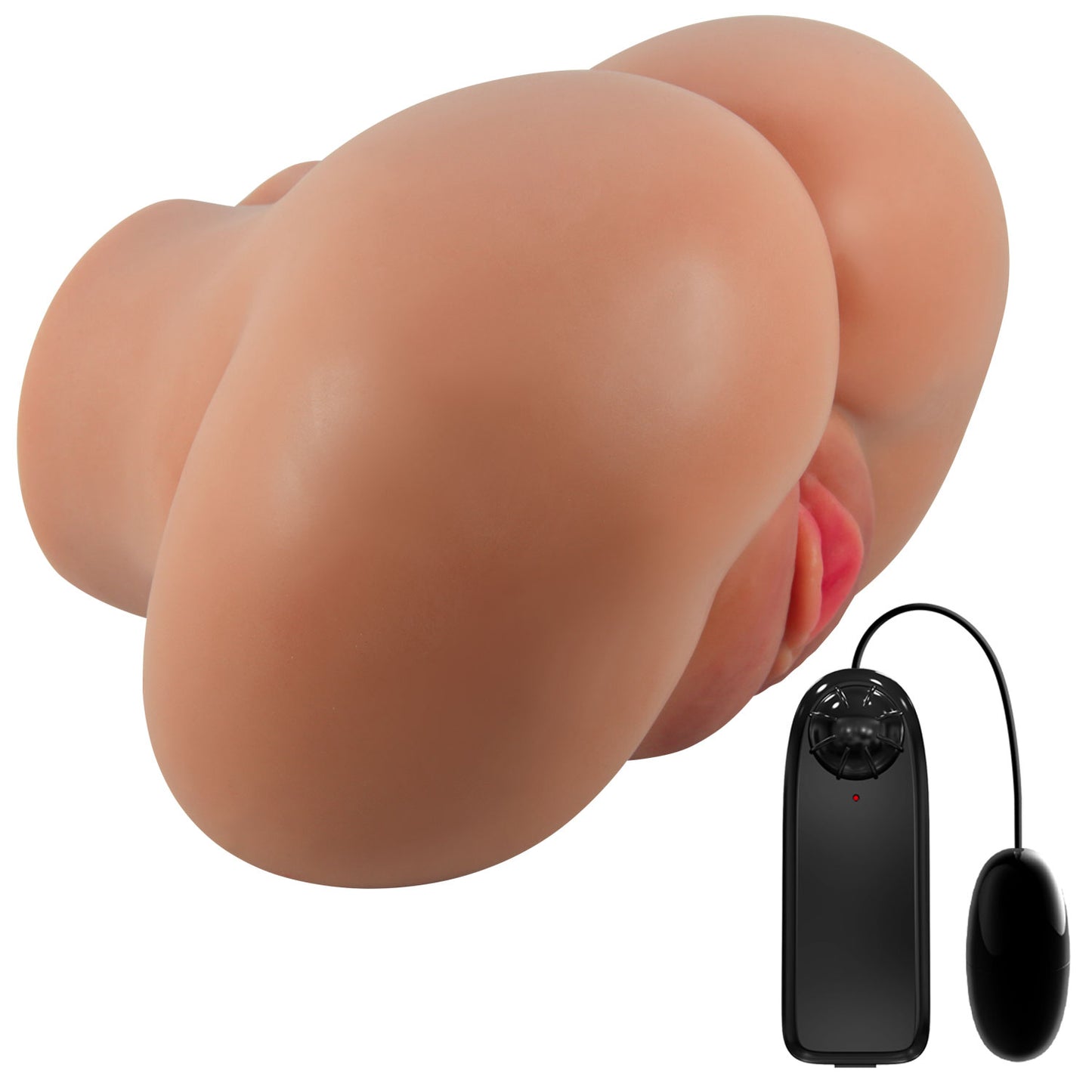 Luna Realistic Vagina and Ass Vibrating Stroker - Tan | 6959532360196 | Available at EroticWarehouse.com