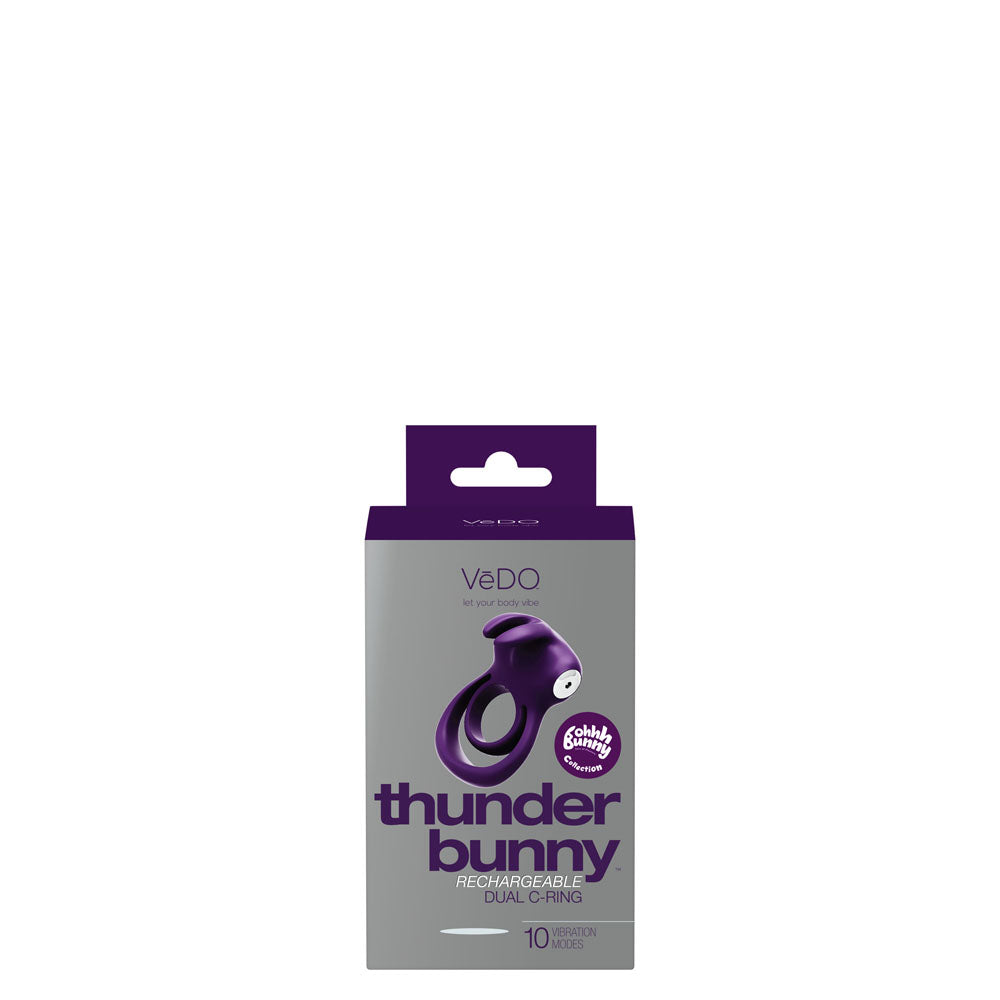 Thunder Bunny Rechargeable Dual Ring - Perfectly Purple | 789185756857 | Available at EroticWarehouse.com