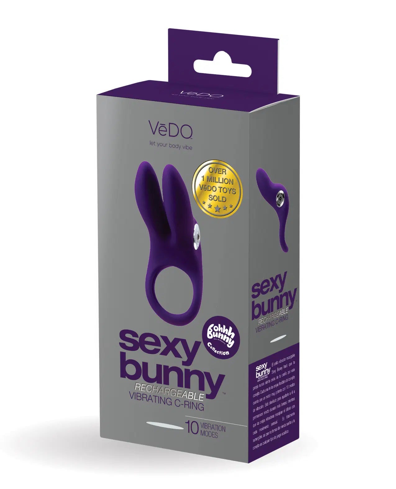 Sexy Bunny Rechargeable Ring - Deep Purple | 792816281451 | Available at EroticWarehouse.com