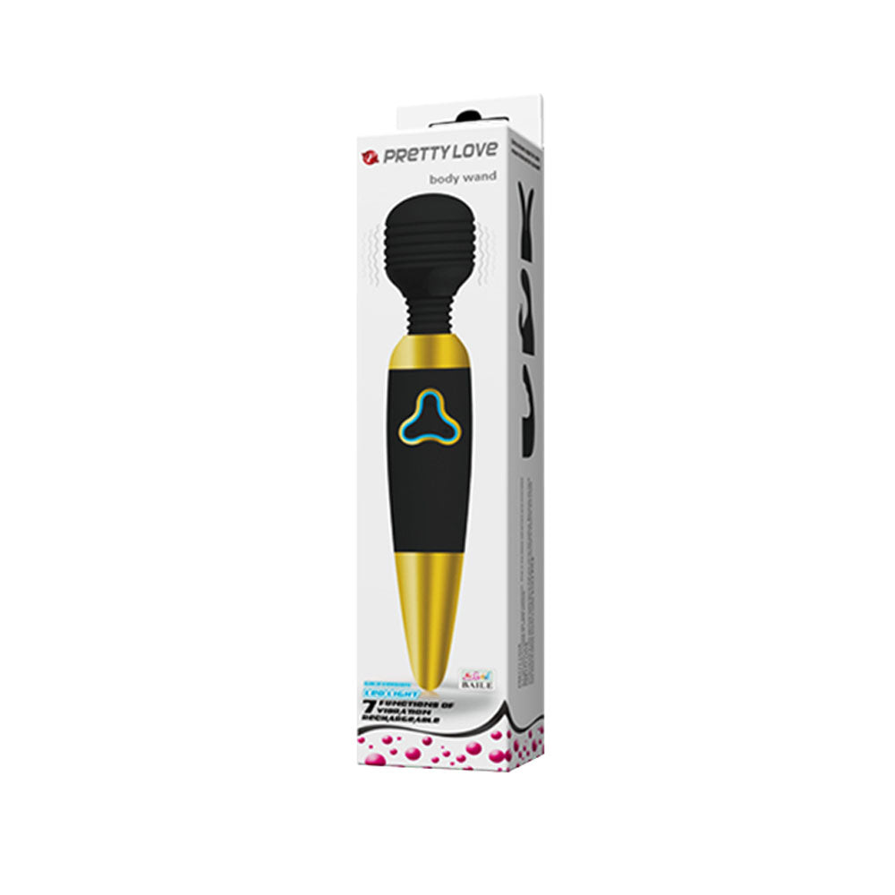 Pretty Love Body Wand With Led Light - Black and Gold | 6959532316551 | Available at EroticWarehouse.com